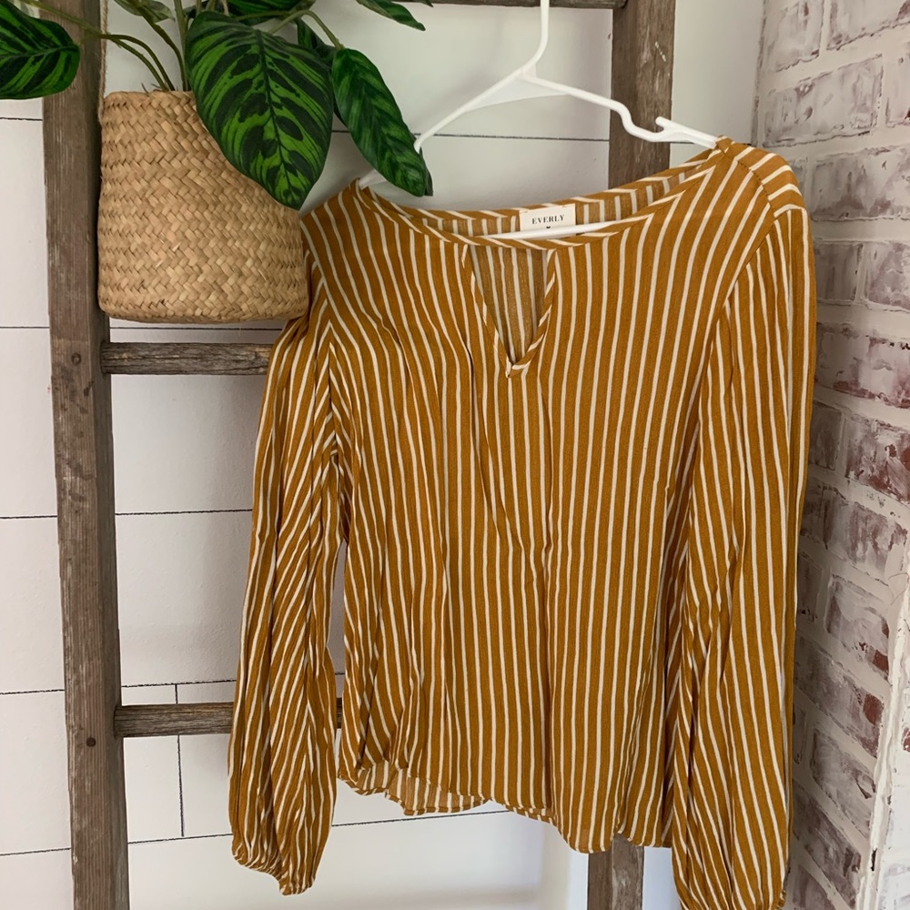 Burnt orange striped blouse